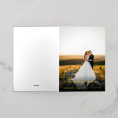 上品な手書金ゴールドありがとう |の結婚写真 箔グリーティングカード (外側レイダウン)