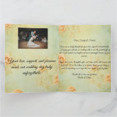 上品な折りたたみ式の結婚式のお礼カード サンキューカード (内部)