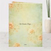 上品な折りたたみ式結婚式のお礼カード サンキューカード (裏面)