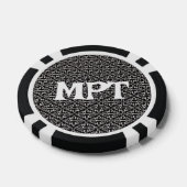 上品な抽象芸術パターン白黒ダマスク ポーカーチップ (シングル)