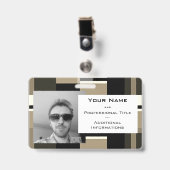 上品な抽象芸術モダンカスタムフォトプロフェッショナル バッジ (正面 （クリップ付）)