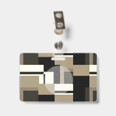 上品な抽象芸術モダンカスタムフォトプロフェッショナル バッジ (裏面 （クリップ付）)