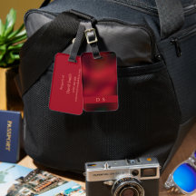 上品な抽象芸術赤と黒モノグラムの荷物タグ