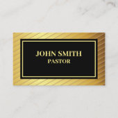 上品な教会の牧師金ゴールドと黒の名刺 名刺 (正面)
