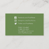 上品な新鮮な緑の円 名刺 (裏面)