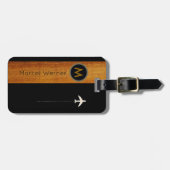 上品な旅行者のために…黒モノグラムの色 ラゲッジタグ (正面横)