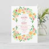 上品な春の野生の花の草原の庭園 招待状 (スタンド正面)