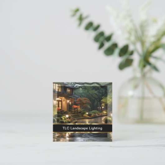 上品な景観照明サービス スクエア名刺 (スタンド正面)