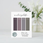 上品な暗い薄紫結婚の色パレットカード20 (スタンド正面)