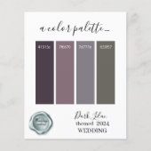 上品な暗い薄紫結婚の色パレットカード20 (正面)