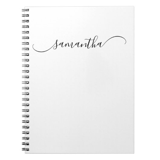 上品な曲線のスワッシュの署名名 ノートブック (正面)