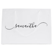 上品な曲線のスワッシュの署名名 ラージペーパーバッグ (正面)