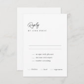 上品な書道白黒結婚式RSVPカード 招待状 (正面/裏面)