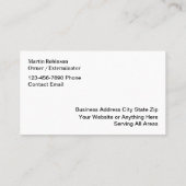上品な有害生物防除及び駆除サービス 名刺 (裏面)
