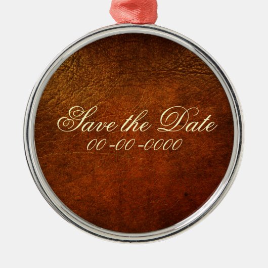 上品な本革デザイナーオーナメント メタルオーナメント (正面)