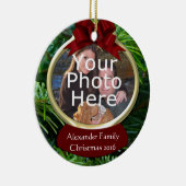 上品な松のカスタム写真クリスマスオーナメント セラミックオーナメント (右)