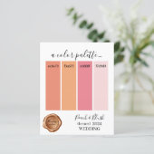 上品な桃と赤面結婚のカラーパレットカード (スタンド正面)