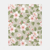 上品な桜のシームレスパターン フリースブランケット (正面)