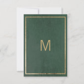 上品な森の緑の金ゴールドフローラメイド・オブ・オーナー(花嫁付き添い人) 招待状 (裏面)