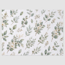 上品な植物画 ユーカリ ティッシュペーパー