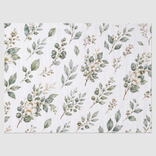 上品な植物画 ユーカリ ティッシュペーパー 薄葉紙 (正面)