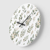 上品な植物画 ユーカリ 大型時計 ラージ壁時計 (傾斜)