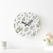 上品な植物画 ユーカリ 大型時計 ラージ壁時計 (ホーム)