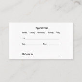 上品な歯科アポイントメント 名刺 (裏面)