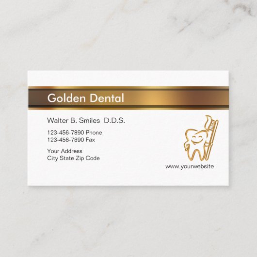 上品な歯科医の名刺 名刺 (正面)