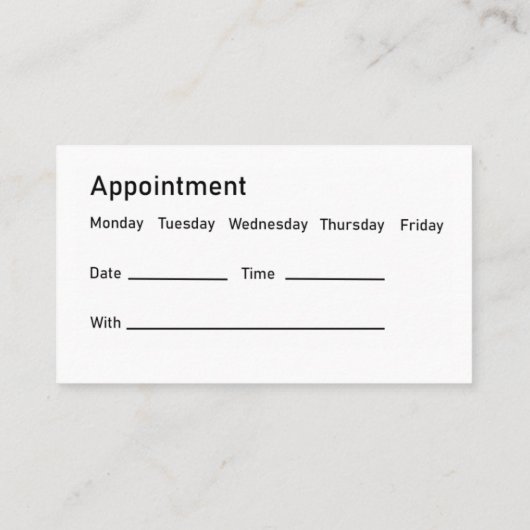 上品な歯科医アポイントメントテーマ名刺 名刺 (裏面)