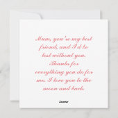 上品な母の日のパーソナライズ シーズンカード (裏面)