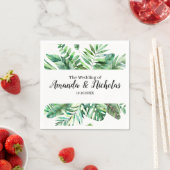 上品な水の色の熱帯離れの緑結婚の スタンダードカクテルナプキン (インサイチュ)