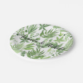 上品な水の色の野生の牧草地の結婚緑 ペーパープレート (アングル)