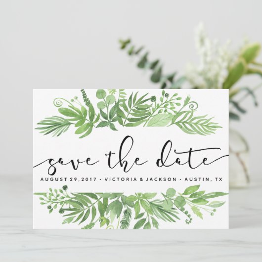 上品な水の色の野生の牧草地の緑の日付を保存 セーブザデート (スタンド正面)