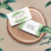 上品な水の色の野生の牧草地の緑の葉 名刺