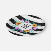 上品な水彩フローラモノグラパーソナライズされたム ペーパープレート (アングル)