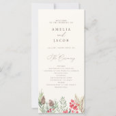 上品な水彩冬の緑の結婚式 プログラム (正面)