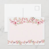 上品な水彩画とピンクの桜 ポストカード (正面/裏面)