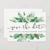 上品な水彩画の熱帯葉は日付V4を救います 案内ポストカード (正面/裏面)