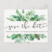 上品な水彩画の熱帯葉は日付V4を救います 案内ポストカード (正面)