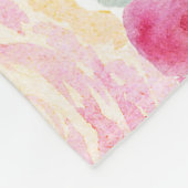 上品な水色の手の絵を描フローラデザイン フリースブランケット (角)