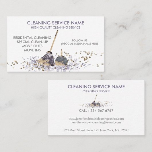 上品な汚い清掃サービス 名刺 (正面/裏面)