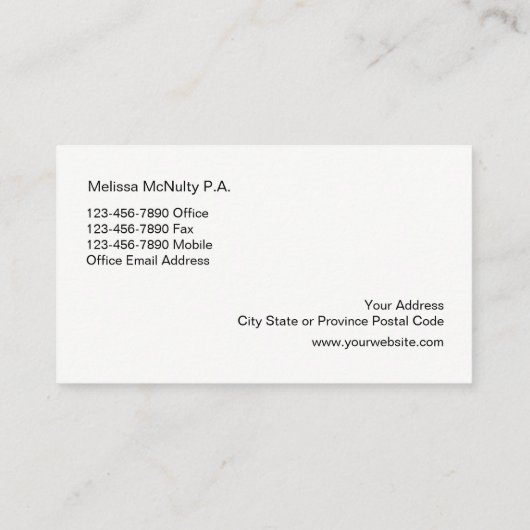 上品な法律事務所のデザイン 名刺 (裏面)