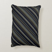 上品な海軍と金ゴールド数々のカラーのストライプ アクセントクッション (裏面(縦))