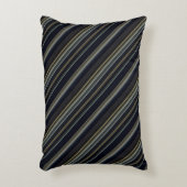 上品な海軍と金ゴールド数々のカラーのストライプ アクセントクッション (正面(垂直))