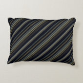 上品な海軍と金ゴールド数々のカラーのストライプ アクセントクッション (裏面)