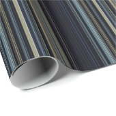 上品な海軍と金ゴールド数々のカラーのストライプ ラッピングペーパー (ロールコーナー)