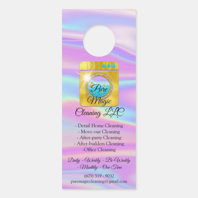 上品な清掃サービスの持ち帰り清掃ランディ ドアノブサイン (正面)