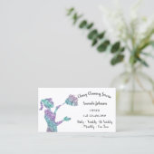 上品な清掃サービスグリッターロゴのメイド 名刺 (スタンド正面)