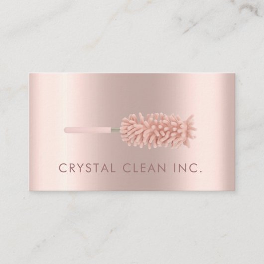 上品な清掃サービスダスターバラ金ゴールド 名刺 (正面)